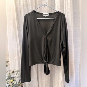 Women’s Ribbed Top Front Tie Size XL